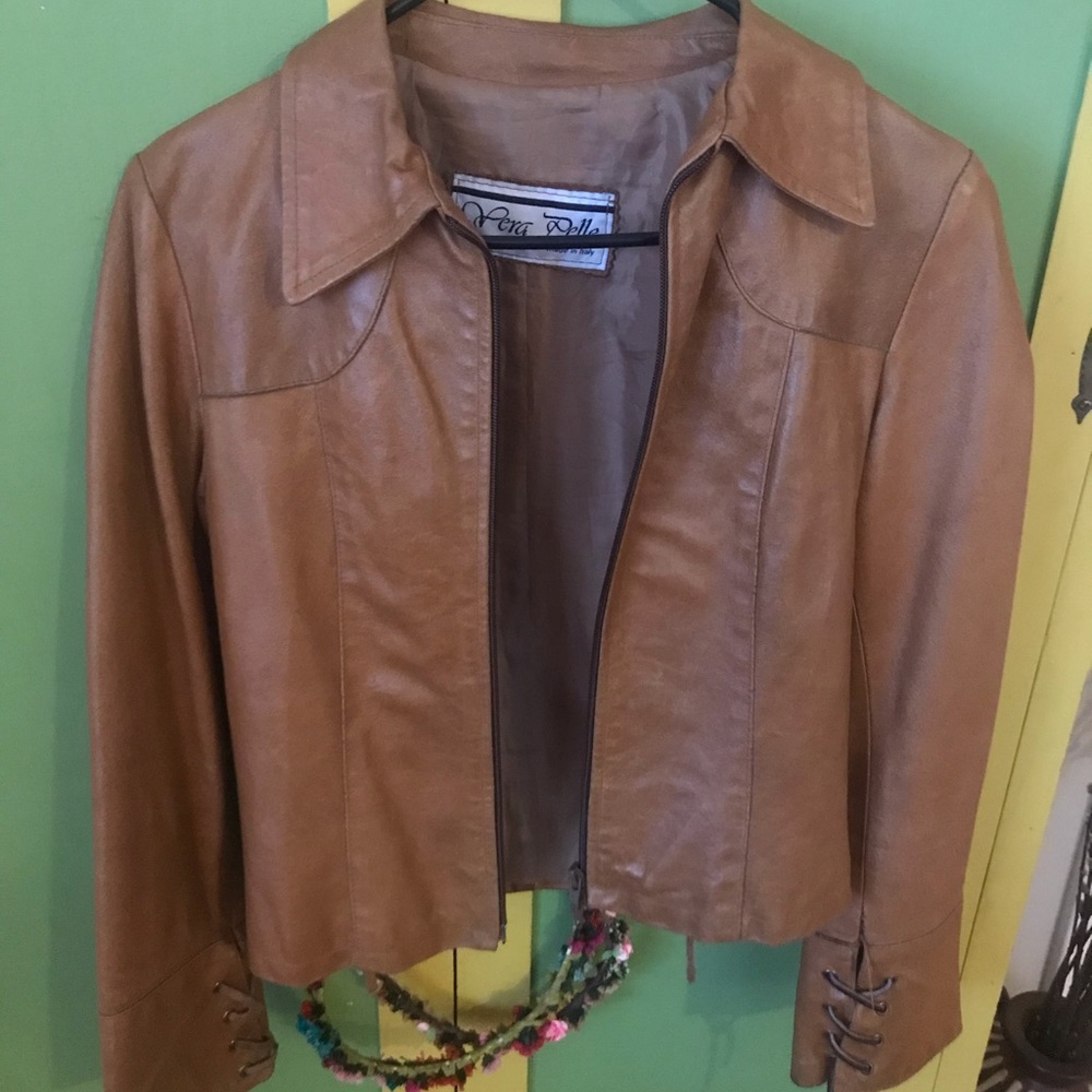 70s Inspired Leather Jacket, Handmade In Italy